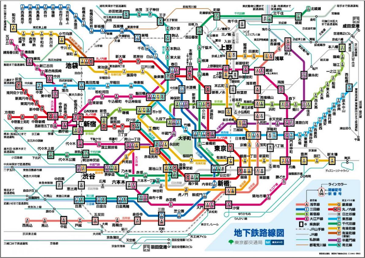 карта Токио на китайском языке