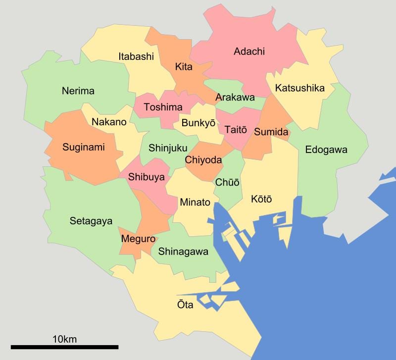 карта Токио