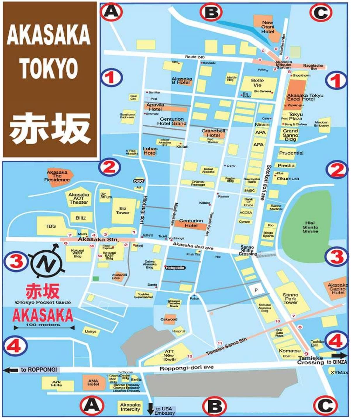 карта Акасака Токио