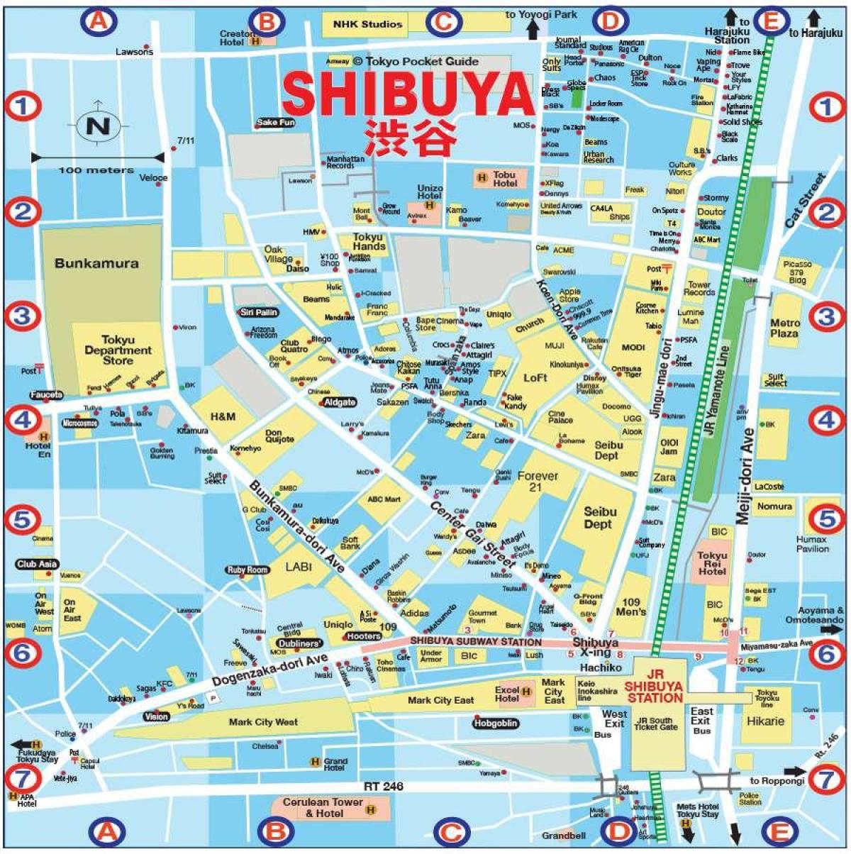 карта Сибуя Токио