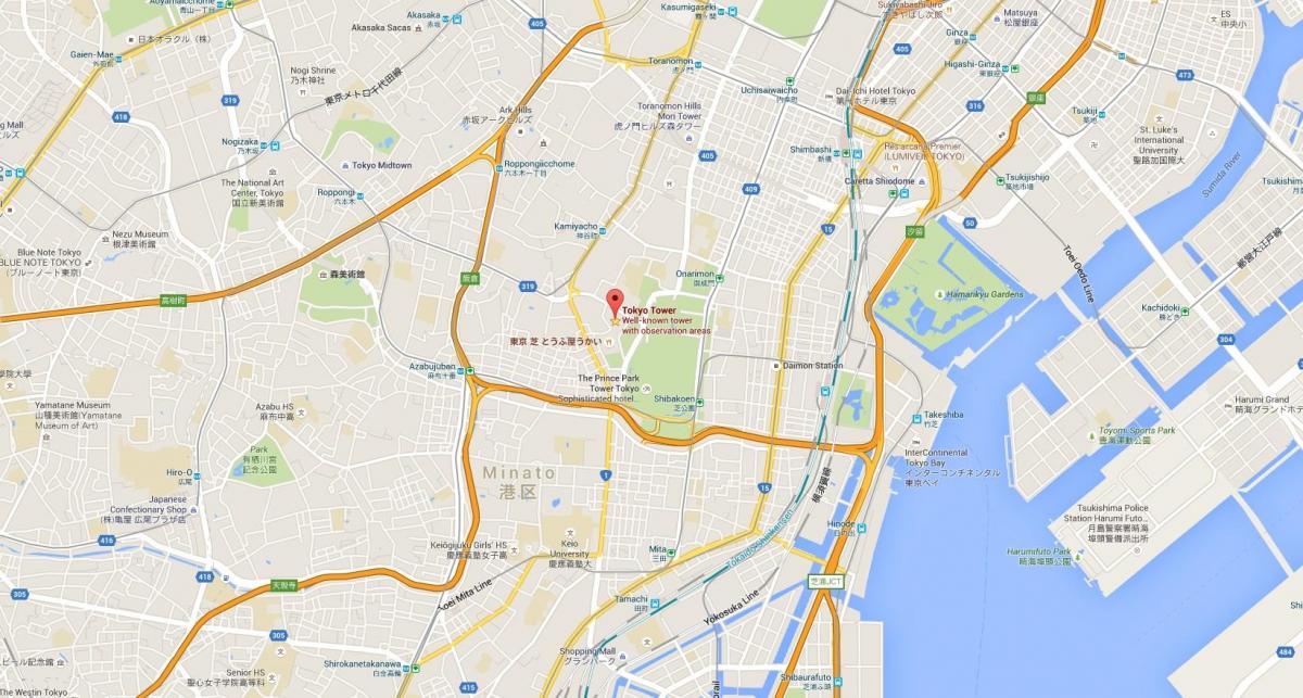 карта башня Токио