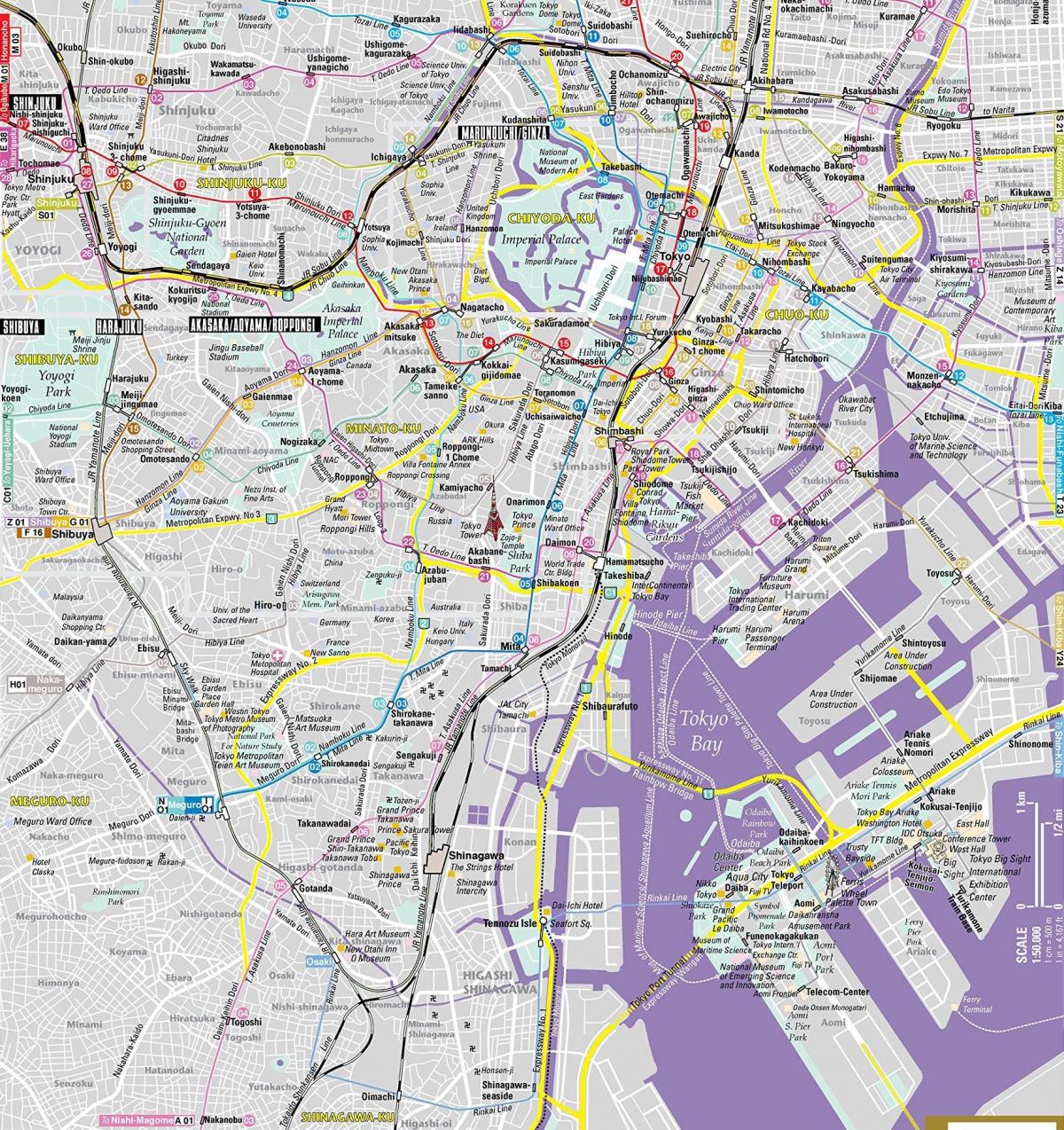 карта центральной части Токио