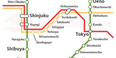 Токио yamanote линия карте