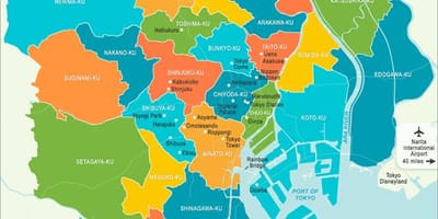 Карта окрестностей Токио