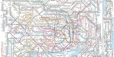 Япония железнодорожных карте Токио
